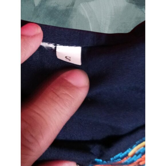 Colorful Embroidered Short Sleeve Dress With Multicolor Designs Size Small - Picture 6 of 7